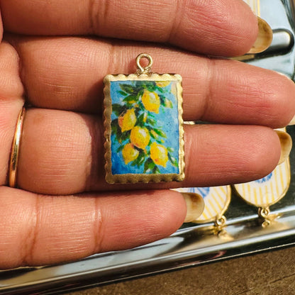 RU10 -  Photo Frame Inspired - Lemons - Charms Pendant (Dispatch Time 4-5 days) - ClartStudios - Polymer clay Jewellery