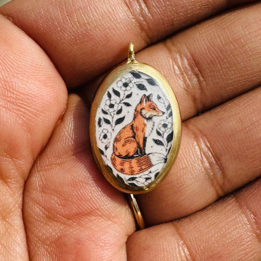 PC18 - Fox - Cold Porcelain Charms Pendant  (Dispatch Time 4-5 days) - ClartStudios - Polymer clay Jewellery