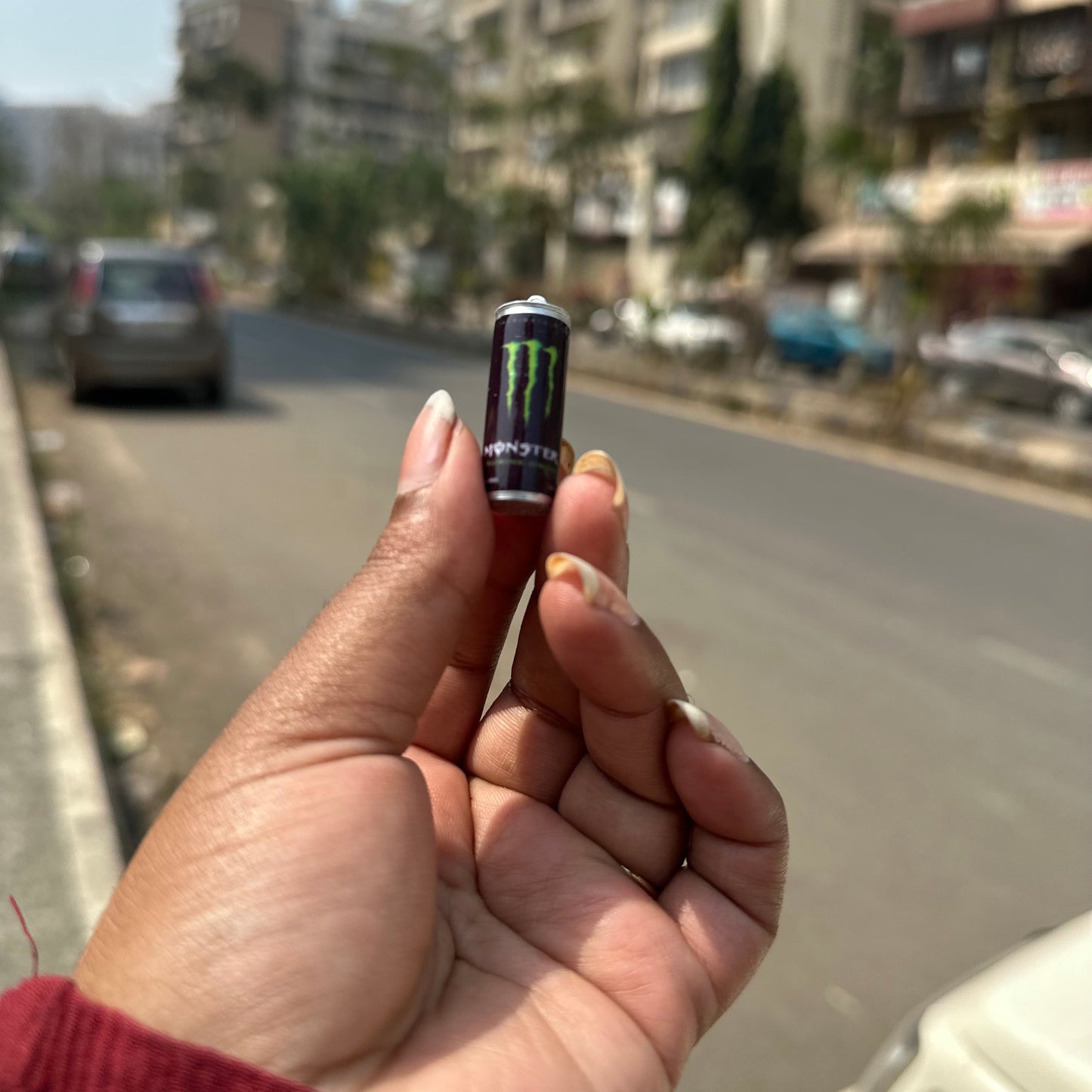 R008 - Monster - Energy Drink Silver Tin/Can - Waterproof & Adorable - ClartStudios - Polymer clay Jewellery