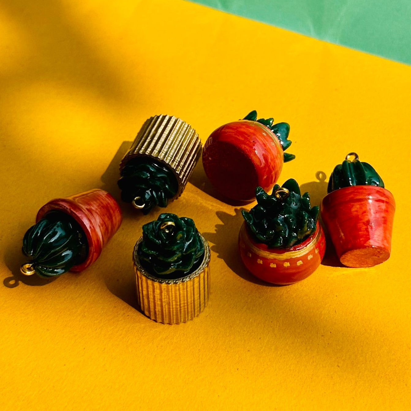 R013 - Succulent Plant Collection Charm - Waterproof & Adorable - ClartStudios - Polymer clay Jewellery