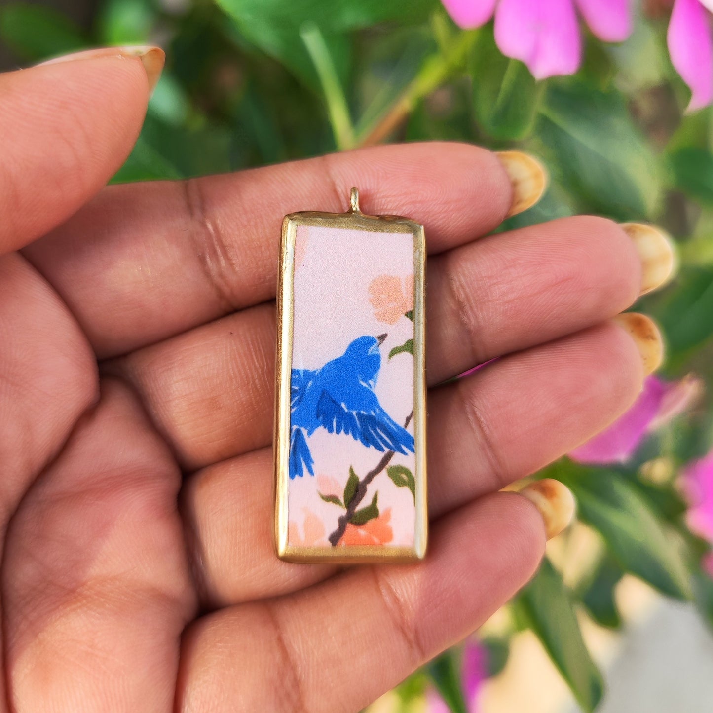 PO2-  Bluebird Whispers- Cold Porcelain Charms Pendant (Dispatch in 7-9 Days) - ClartStudios - Polymer clay Jewellery