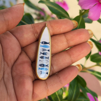 PC21 - Fishes - Cold Porcelain Charms Pendant  (Dispatch Time 4-5 days) - ClartStudios - Polymer clay Jewellery