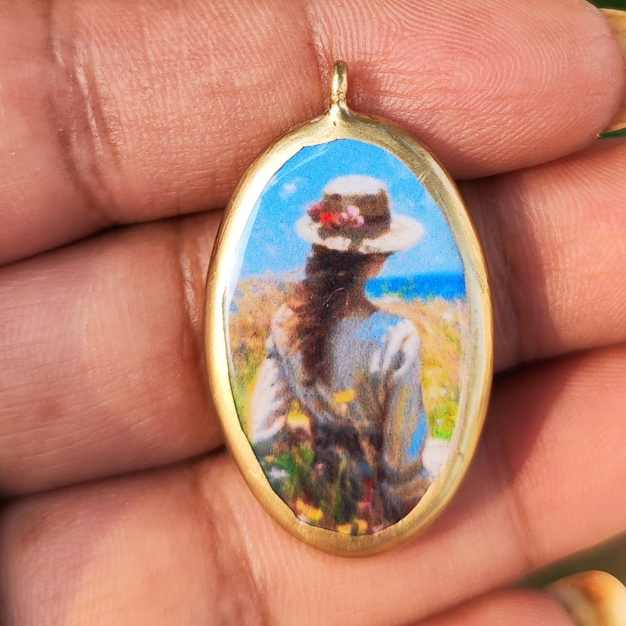 Girl In the Garden - Cold Porcelain Charms Pendant  (Dispatch Time 4-5 days) - ClartStudios - Polymer clay Jewellery