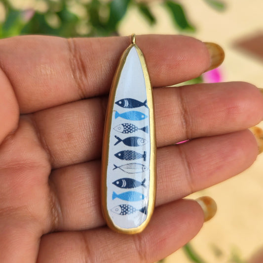PC21 - Fishes - Cold Porcelain Charms Pendant  (Dispatch Time 4-5 days) - ClartStudios - Polymer clay Jewellery