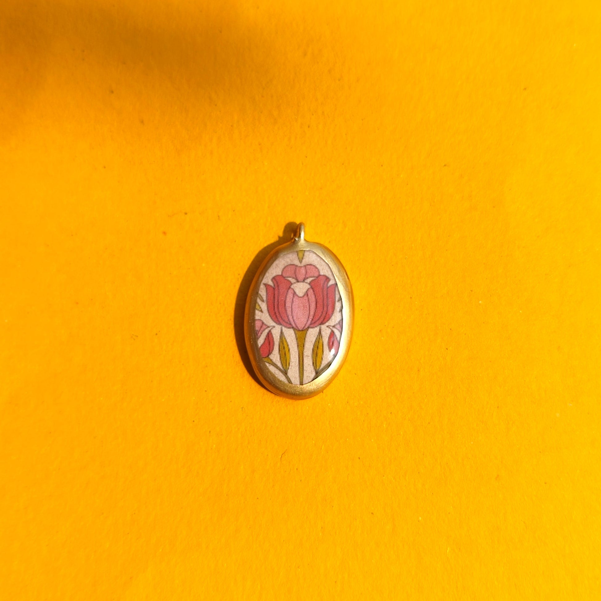 PO11- Stain-glass Inspired Flower - Cold Porcelain Charms Pendant (Dispatch in 7-9 Days) - ClartStudios - Polymer clay Jewellery