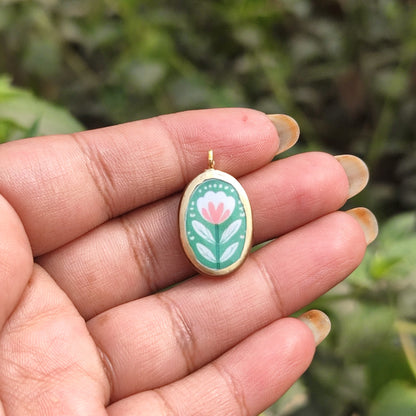 FloraL Resin Earring Charms: Oval Pendants (RU73 - RU81)(4-5 day Dispatch) - ClartStudios - Polymer clay Jewellery