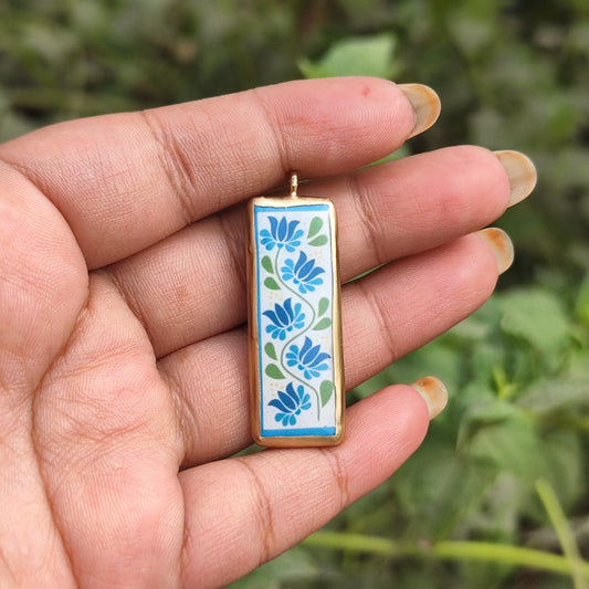 Traditional Flower Motif - Cold Porcelain Charms Pendant  (Dispatch Time 4-5 days) - ClartStudios - Polymer clay Jewellery