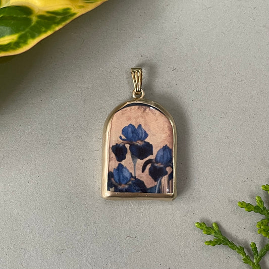 Contrast Flowers Pillar Shaped - Cold Porcelain Charms Pendant (With Bail) - ClartStudios - Polymer clay Jewellery
