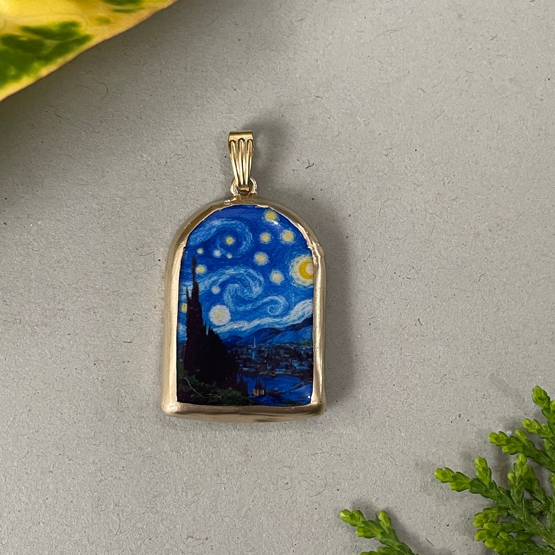 Starry Reverie Pillar Shaped - Cold Porcelain Charms Pendant (With Bail) - ClartStudios - Polymer clay Jewellery