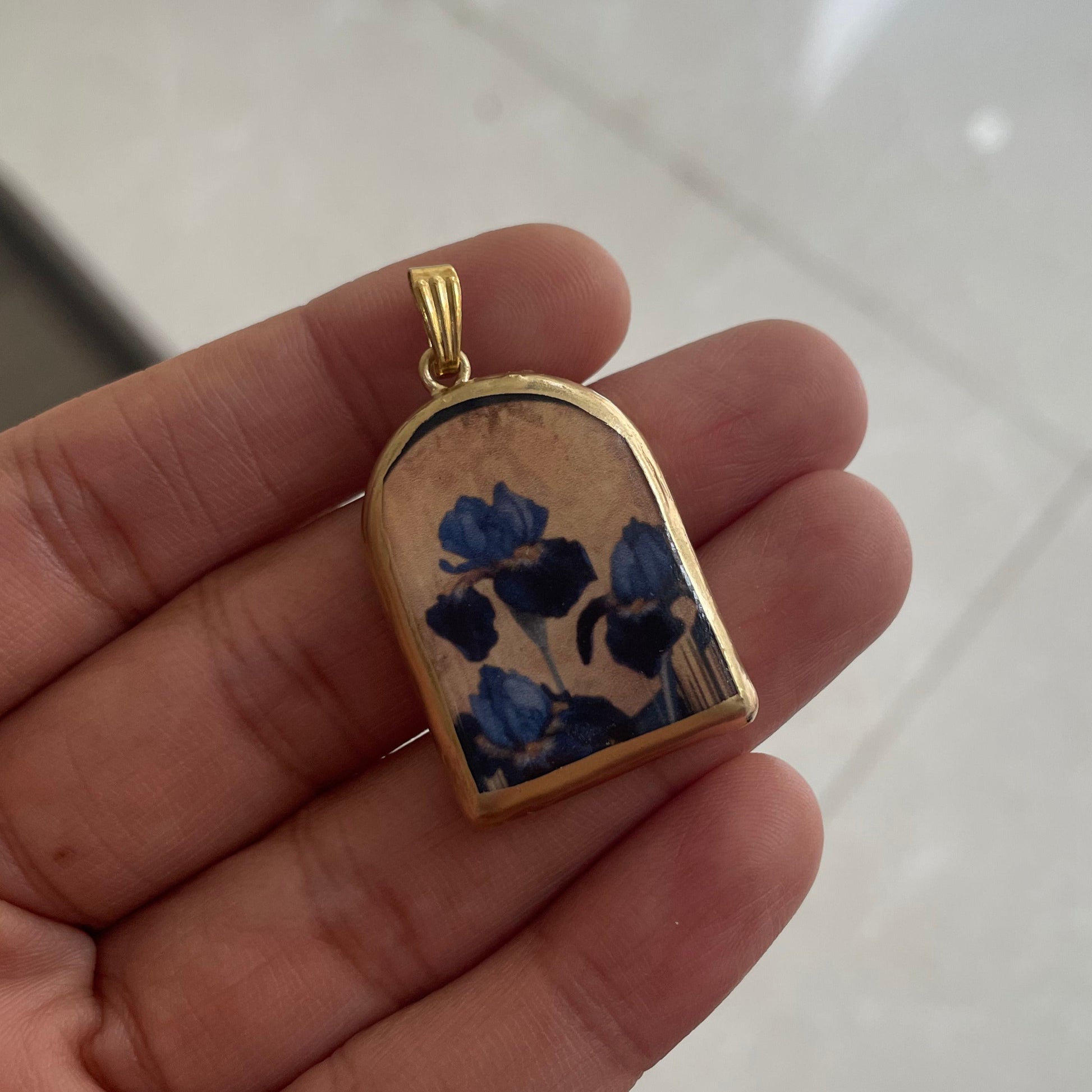 Contrast Flowers Pillar Shaped - Cold Porcelain Charms Pendant (With Bail) - ClartStudios - Polymer clay Jewellery