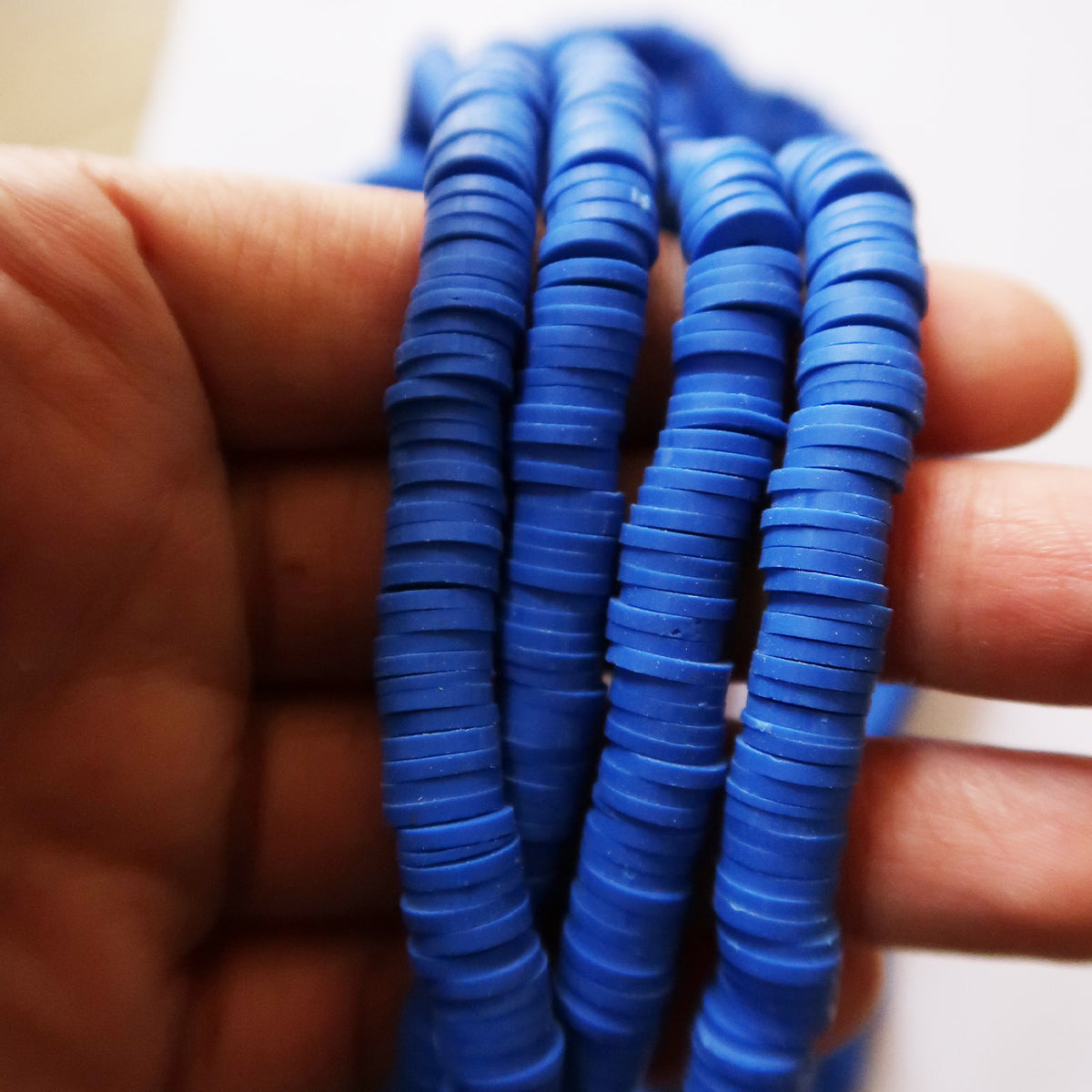 Ink Blue - 1X8mm Disc Polymer Clay Beads - ClartStudios - Polymer clay Jewellery