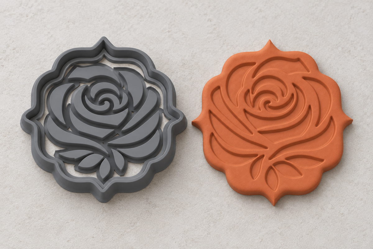 Islamic Rose Polymer Clay Cutter | 137 - ClartStudios - Polymer clay Jewellery