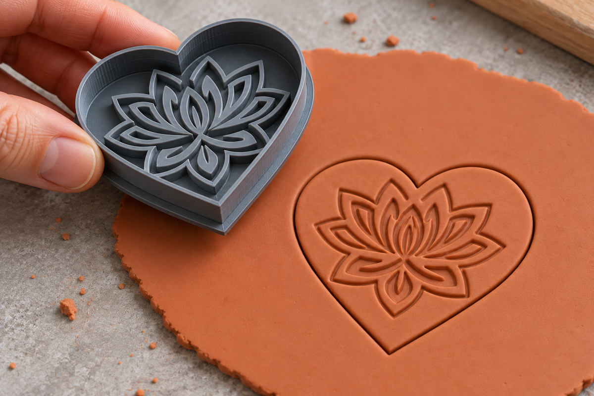 Lotus Heart Polymer Clay Cutter | 139 - ClartStudios - Polymer clay Jewellery