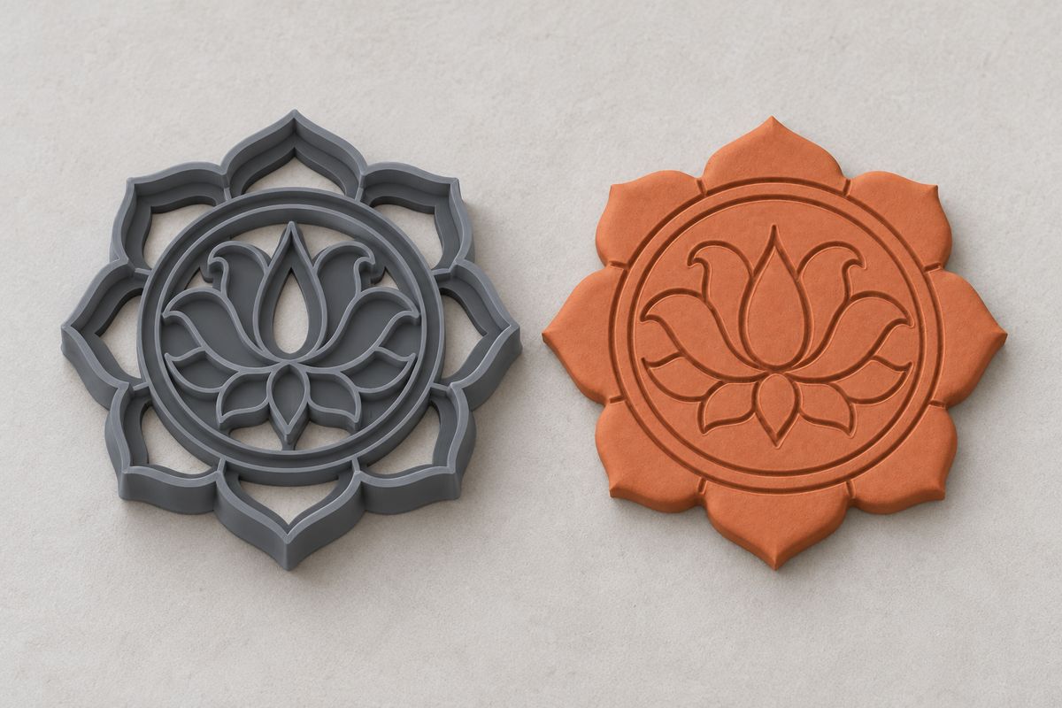 Lotus Mandala Polymer Clay Cutter | 140 - ClartStudios - Polymer clay Jewellery