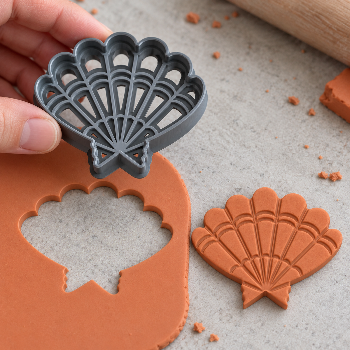 Mermaid Scallop Shell Polymer Clay Cutter | 020 - ClartStudios - Polymer clay Jewellery