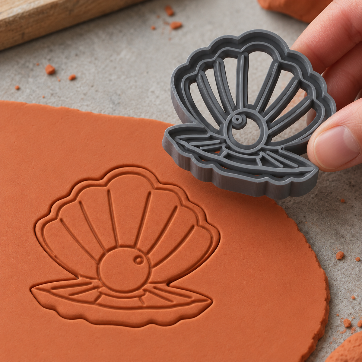 Pearl Oyster Shell Polymer Clay Cutter | 021 - ClartStudios - Polymer clay Jewellery