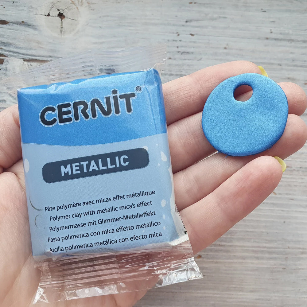 Cernit Metallic Blue - 56gms - ClartStudios - Polymer clay Jewellery