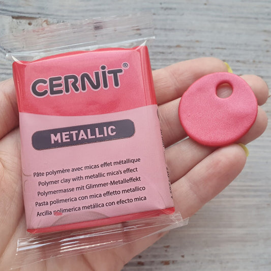 Cernit Metallic Red - 56gms - ClartStudios - Polymer clay Jewellery