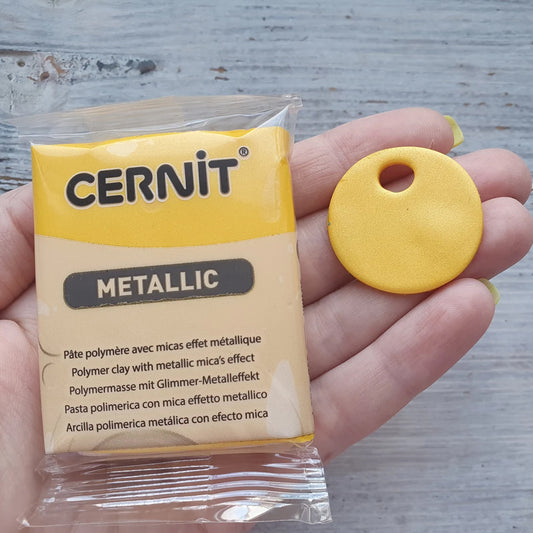 Cernit Metallic Yellow - 56gms - ClartStudios - Polymer clay Jewellery