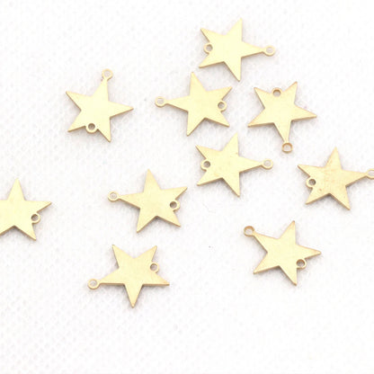 Brass Mini Star Charm - ClartStudios - Polymer clay Jewellery