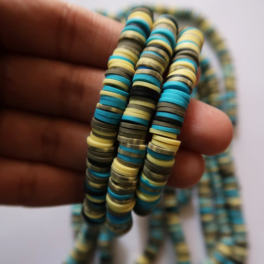 Mix - 8 - 1X8mm Disc Polymer Clay Beads - ClartStudios - Polymer clay Jewellery