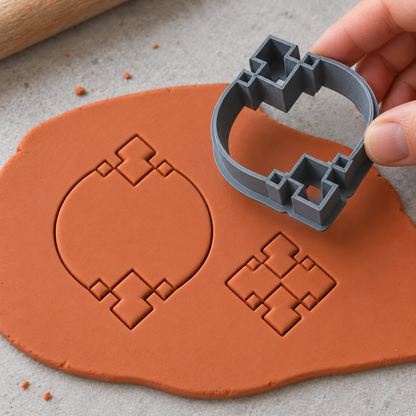Moroccan Mosaic Earring Polymer Clay Cutter Set | 190 - ClartStudios - Polymer clay Jewellery