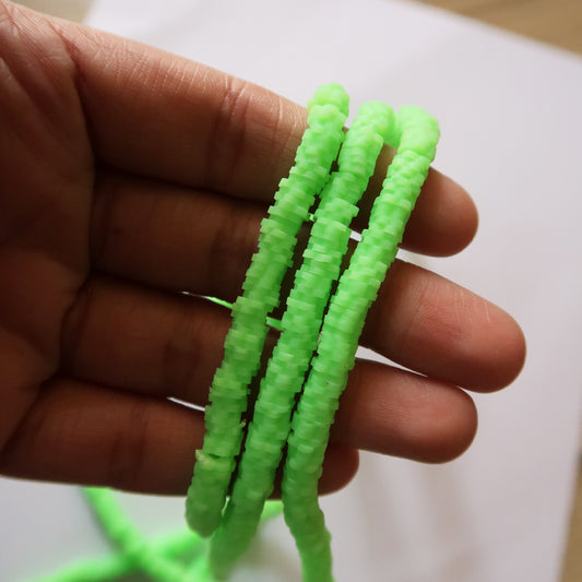 Neon Green - 1X6mm Flower Polymer Clay Beads - ClartStudios - Polymer clay Jewellery