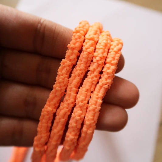 Neon Orange - 1X6mm Flower Polymer Clay Beads - ClartStudios - Polymer clay Jewellery