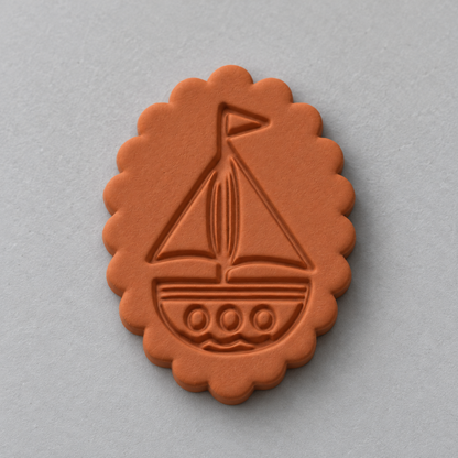 Sailboat Scalloped Oval Polymer Clay Cutter | 022 - ClartStudios - Polymer clay Jewellery
