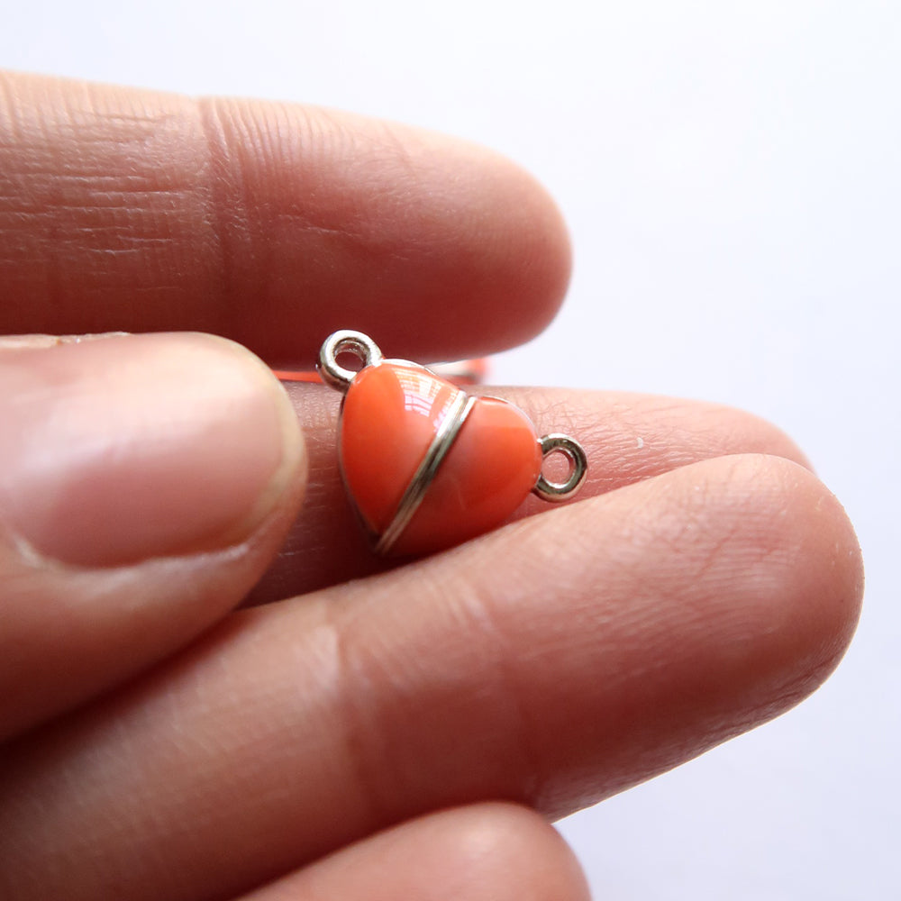 Orange Magnet Heart - ClartStudios - Polymer clay Jewellery