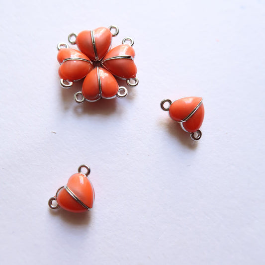 Orange Magnet Heart - ClartStudios - Polymer clay Jewellery
