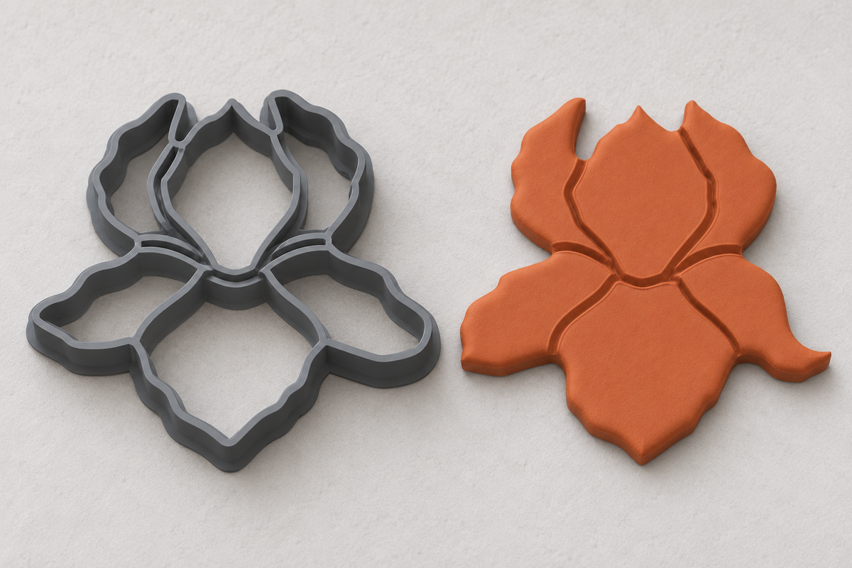 Iris Flower Polymer Clay Cutter | 164 - ClartStudios - Polymer clay Jewellery