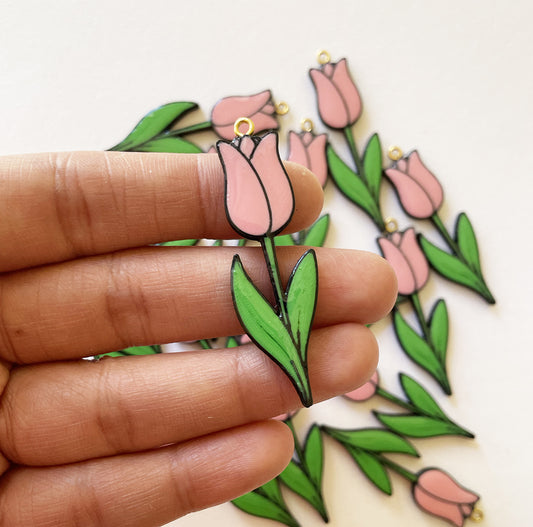 Pink Tulip - ClartStudios - Polymer clay Jewellery