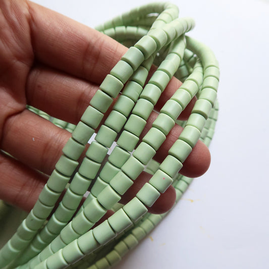 Pastel Green - 6mm Bucket Polymer Clay Beads - ClartStudios - Polymer clay Jewellery