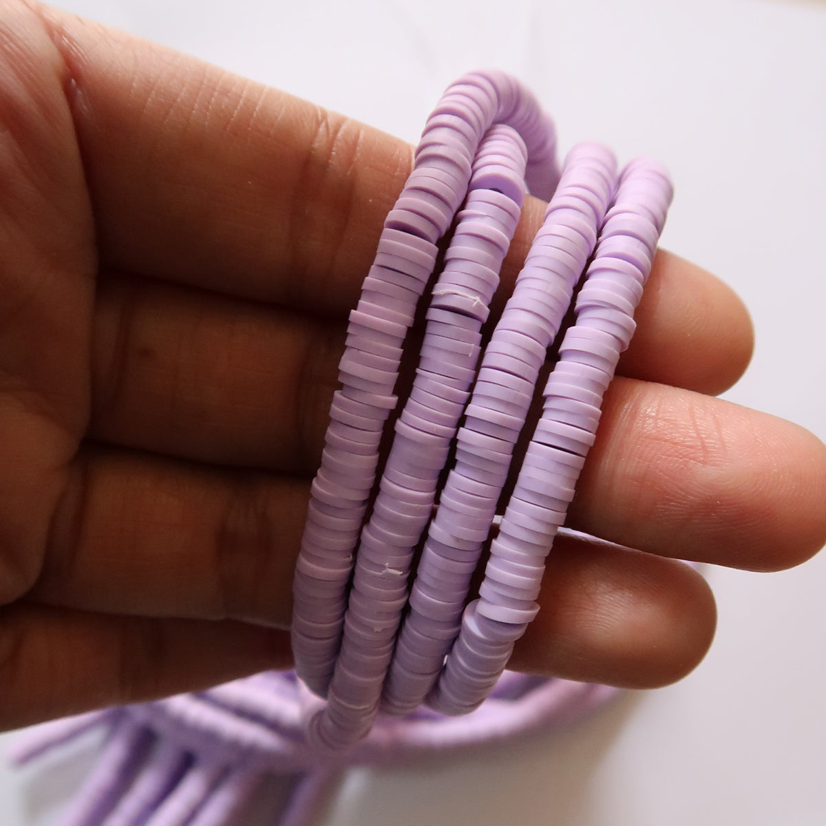 Pastel Lavender - 1X5mm Disc Polymer Clay Beads - ClartStudios - Polymer clay Jewellery