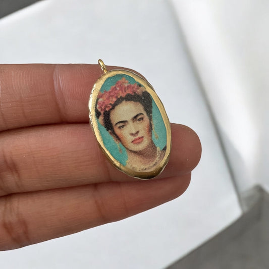 Frida Kahlo - Cold Porcelain Charms Pendant (Without Chain) - ClartStudios - Polymer clay Jewellery