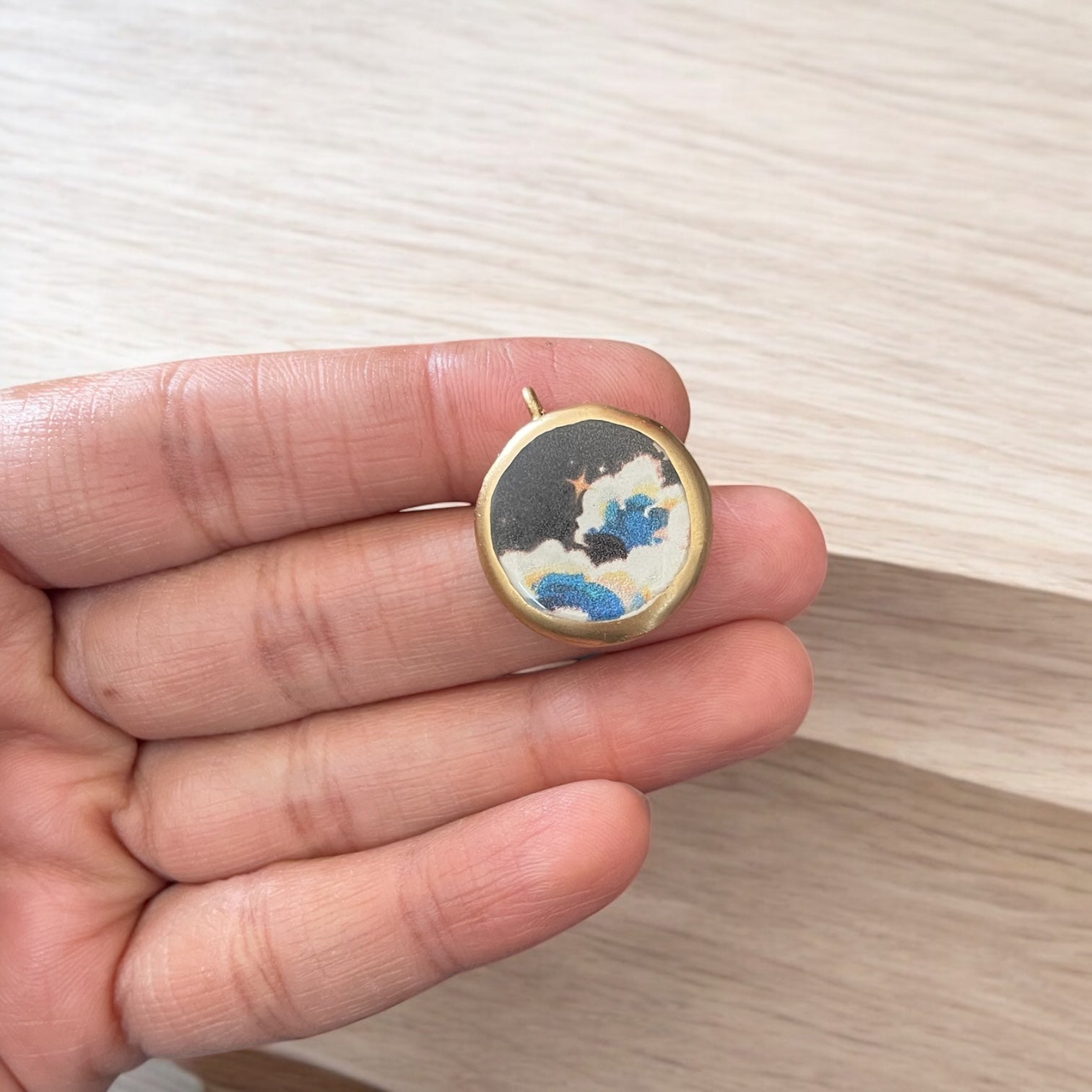 Clouds - Cold Porcelain Charms Pendant (Without Chain) - ClartStudios - Polymer clay Jewellery