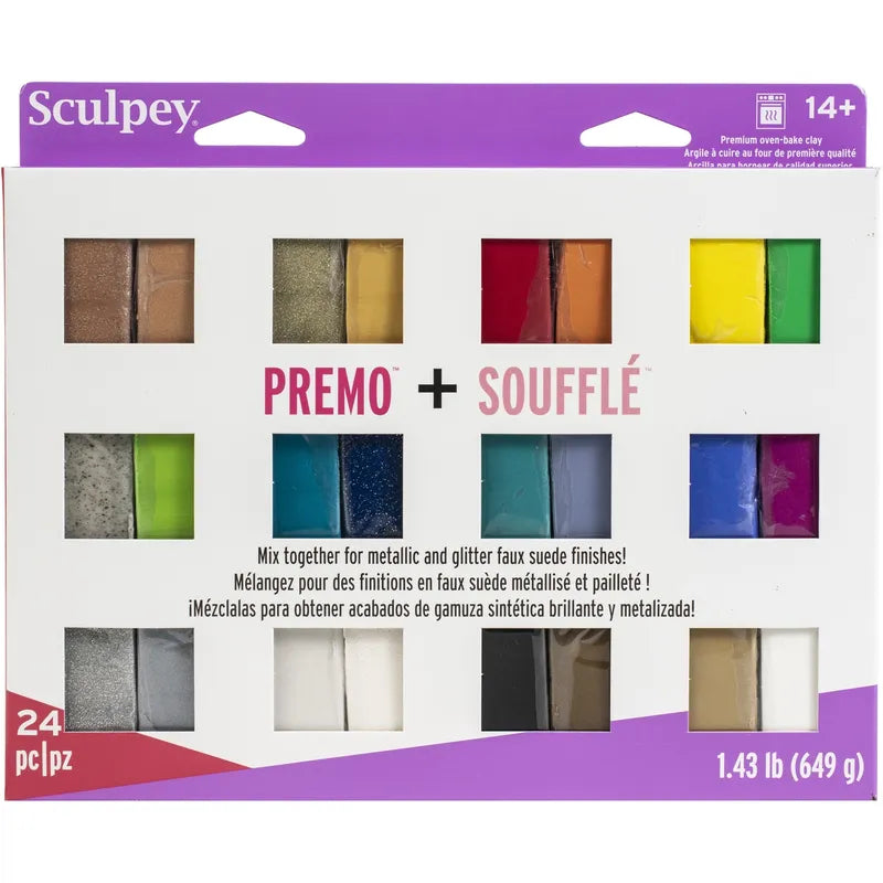 Premo Souffle Multipack Assorted Colors 24/Pkg - ClartStudios - Polymer clay Jewellery