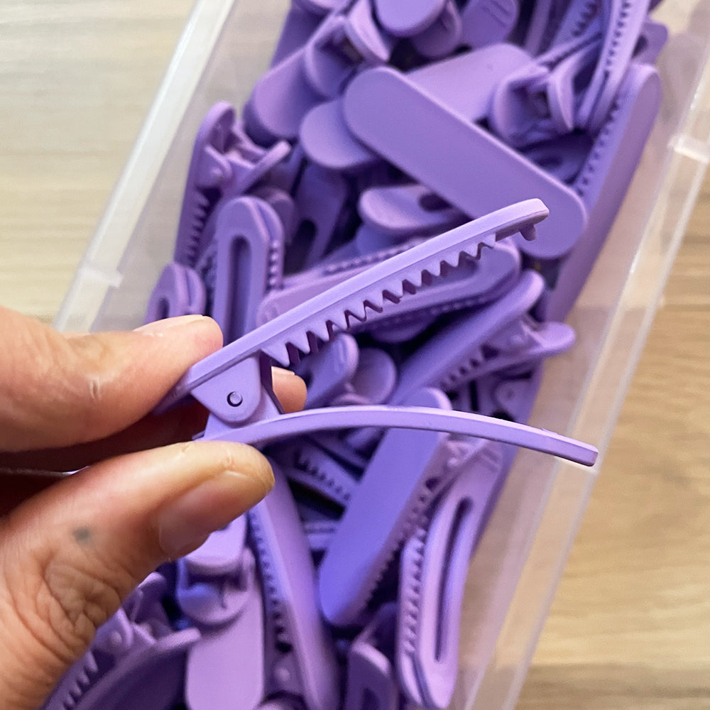 Purple Hair Clip Acrylic Base - ClartStudios - Polymer clay Jewellery