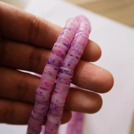 Purple Mix - 1X8mm Disc Polymer Clay Beads - ClartStudios - Polymer clay Jewellery