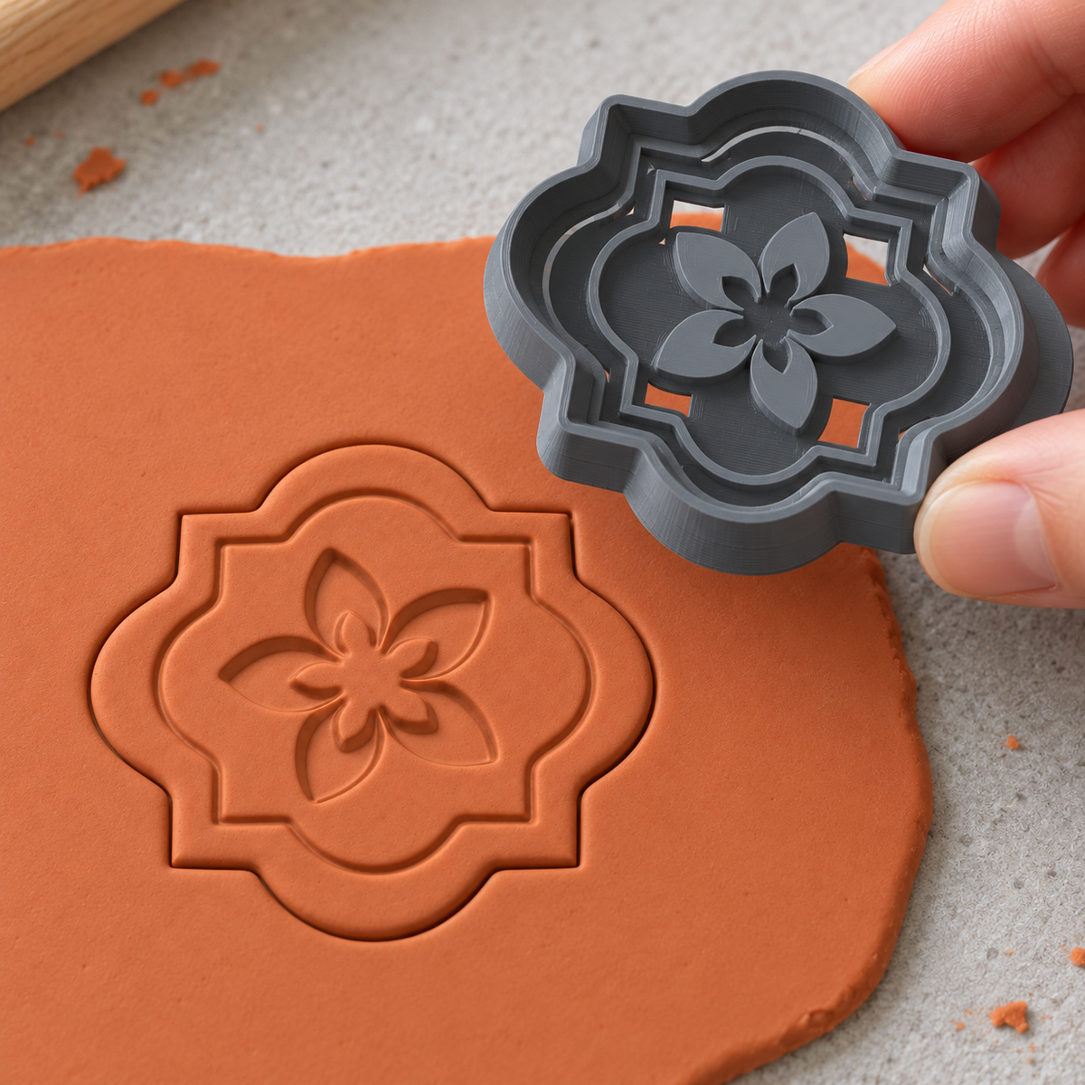Quatrefoil Flower Tile Polymer Clay Cutter | 192 - ClartStudios - Polymer clay Jewellery