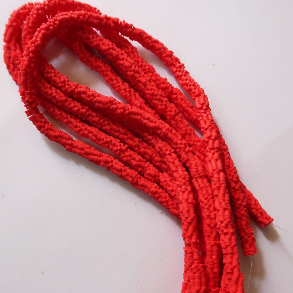 Red - 1X6mm Flower Polymer Clay Beads - ClartStudios - Polymer clay Jewellery