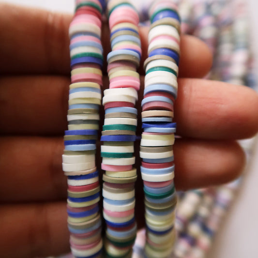 Random Mix - 1 - 1X8mm Disc Polymer Clay Beads - ClartStudios - Polymer clay Jewellery