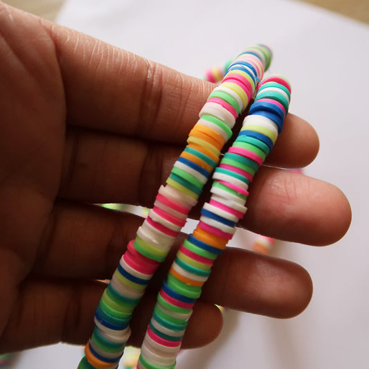 Random Mix - 11 - 1X8mm Disc Polymer Clay Beads - ClartStudios - Polymer clay Jewellery