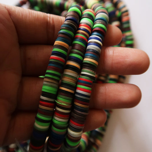 Random Mix -13- 1X8mm Disc Polymer Clay Beads - ClartStudios - Polymer clay Jewellery