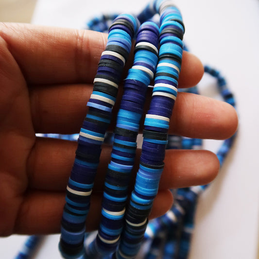 Random Mix - 4 - 1X8mm Disc Polymer Clay Beads - ClartStudios - Polymer clay Jewellery