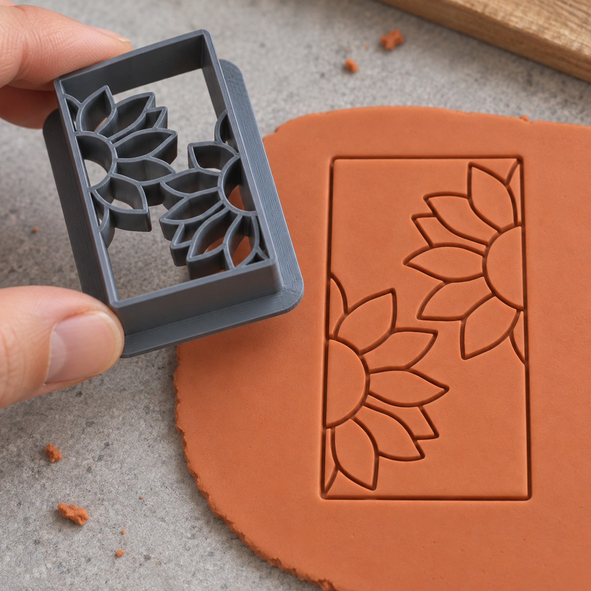 Sunflower Frame Bar Polymer Clay Cutter | 127 - ClartStudios - Polymer clay Jewellery
