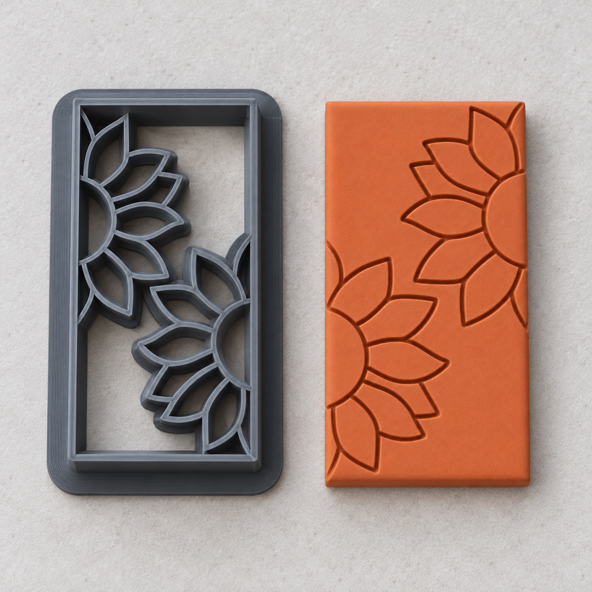 Sunflower Frame Bar Polymer Clay Cutter | 127 - ClartStudios - Polymer clay Jewellery