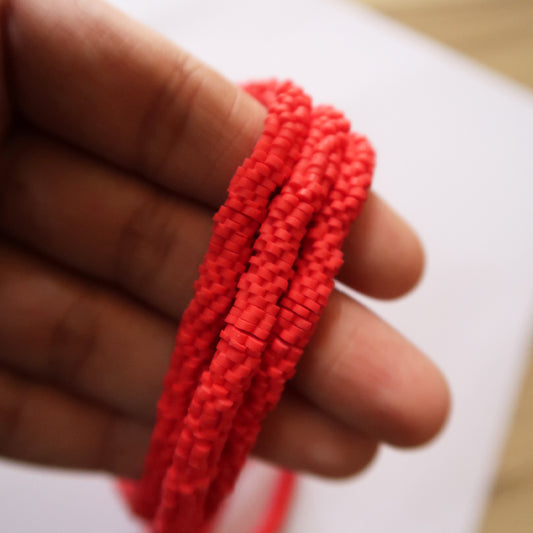 Red - 1X6mm Flower Polymer Clay Beads - ClartStudios - Polymer clay Jewellery