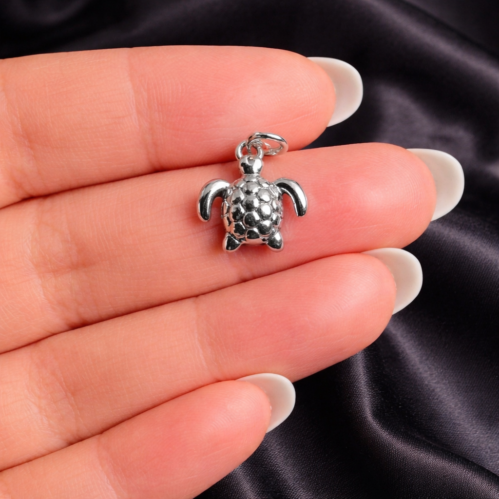 BTF73 - Turtle Gold Plated Brass Pendant (Anti Tarnish) (1pc) - ClartStudios - Polymer clay Jewellery